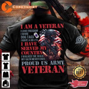 I Am A Veteran I Love Freedom I Wore Dog Tags I Have A DD-214 I Have Served My Country Veterans Shirt