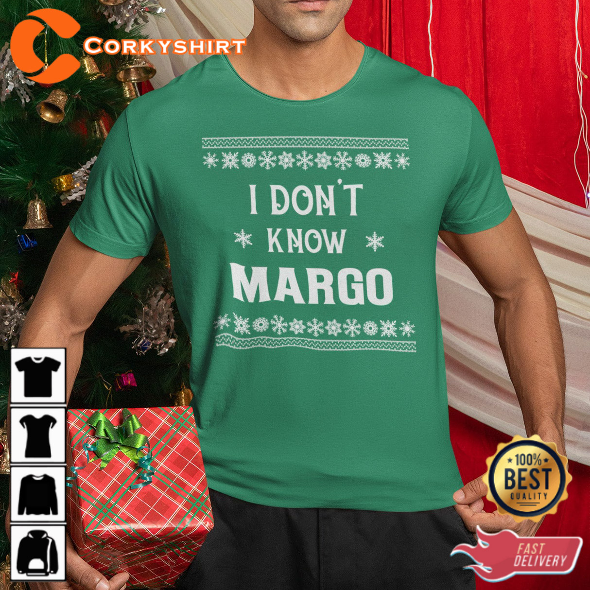 I Dont Know Margo Ugly Sweater Pattern Design Trendy Unisex T-Shirt