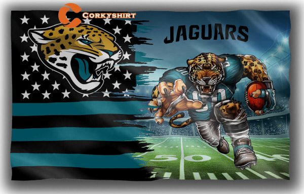Jacksonville Jaguars Football Team Mascot Flag