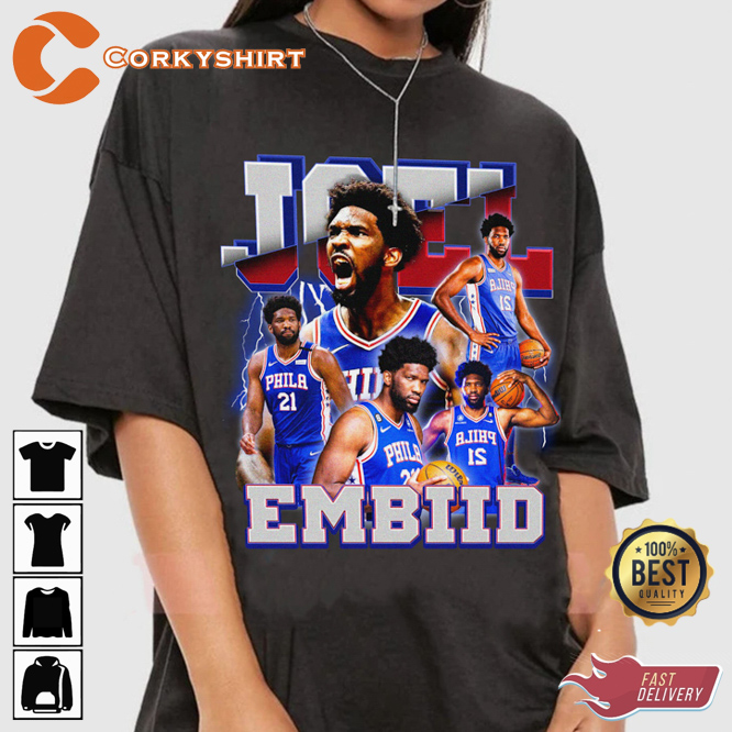 Joel Embiid Dominator Philadelphia 76ers Basketball Sportwear T-Shirt