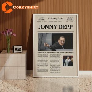Johnny Depp Retro Newspaper Print Wall Art Poster