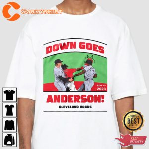 Jose Ramirez Down Goes Anderson Cleveland Guardians Baseball Sportwear T-shirt