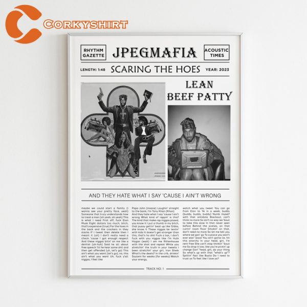 Jpegmafia Lean Beef Patty Newspaper Print Poster