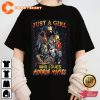 Just A Girl Who Loves Horror Movies Funny Holiday Celebrate Halloween Outfit Unisex T-Shirt