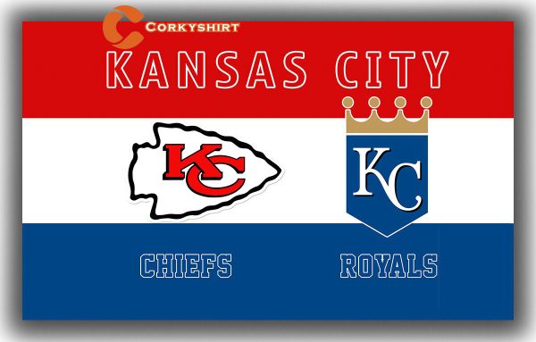 Kansas city CHIEFS & ROYALS Flag Fan Best Banner 4