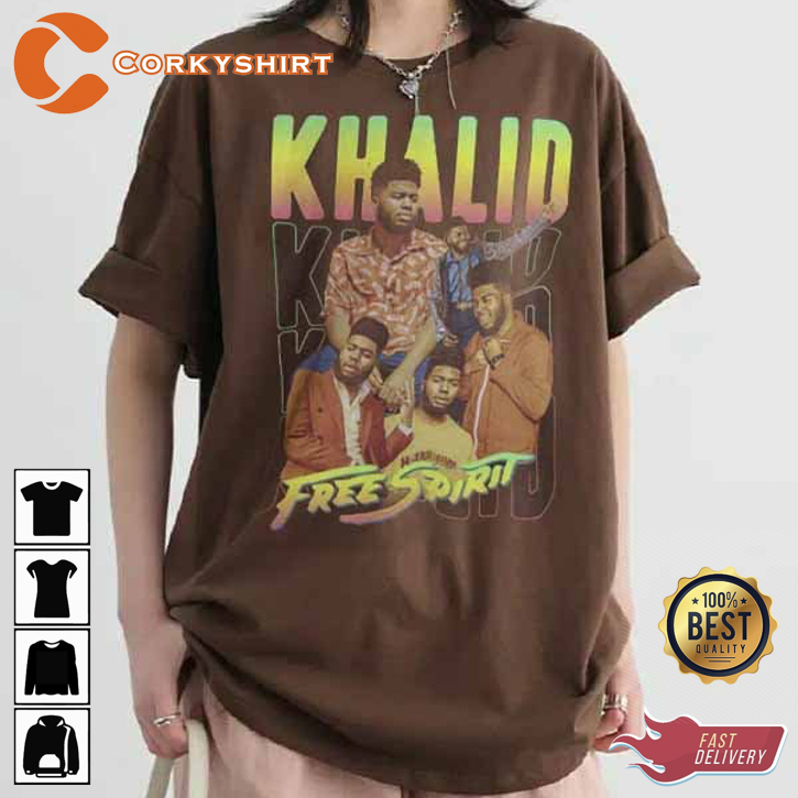 Khalid Crazy Vintage Old School Free Spirit Hip Hop Khalid Tour Concert T-Shirt