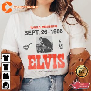 King Of Rock n Roll Elvis Presley Official 1956 Mississippi Concert T-Shirt