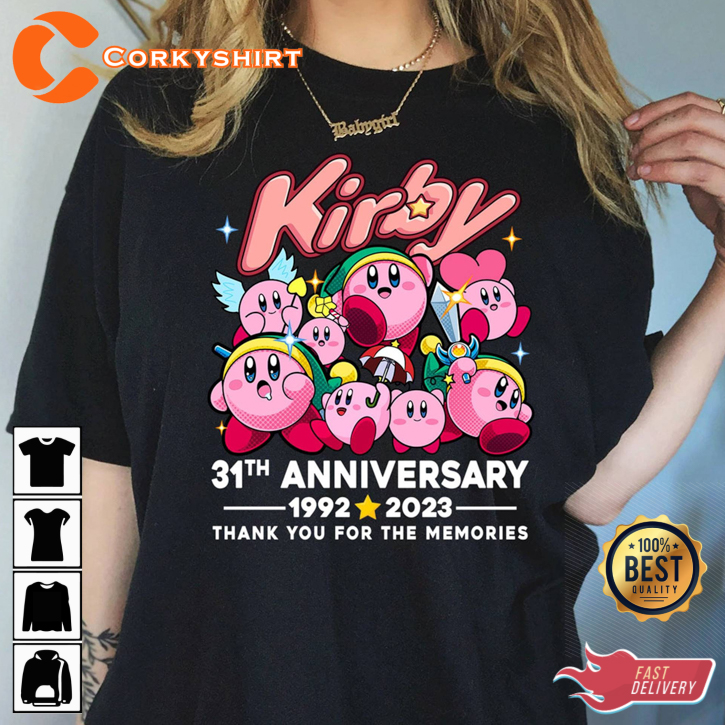 Kirby 1992-2023 Thank You For The Memories 31th Anniversary T-Shirt