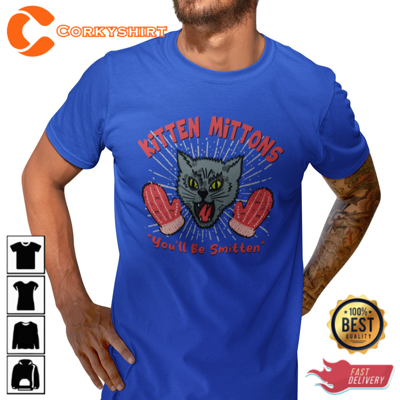 Kitten Mittons You ll Be Smitten Funny T-Shirt