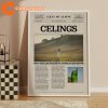 Lizzy Alpine Celings Lyric Five Second Flat Newspaper Print Wall Art Poster