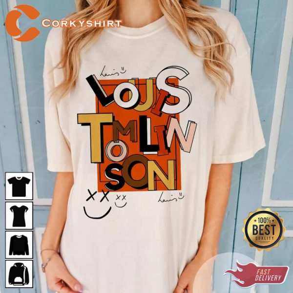 Louis Tomlinson 2023 Faith In The Future Tour Smiley Face Concert T-shirt