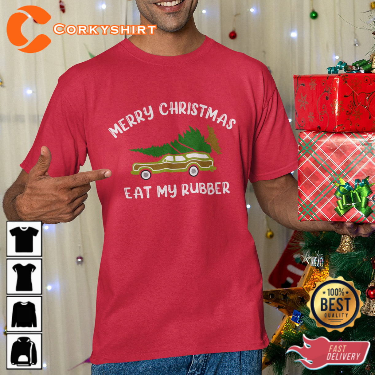 Merry Christmas Eat My Rubber Trendy Unisex T-Shirt