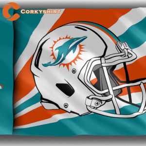 Miami Dolphins Football Team HELMET Memorable Flag