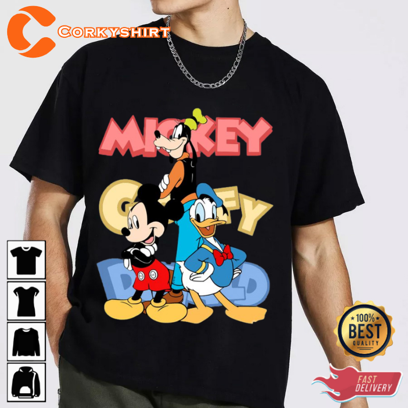 Mickey Goofy Donald Disney Outfit Cartoon Unisex T-Shirt