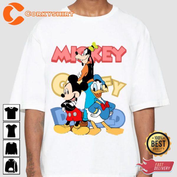 Mickey Goofy Donald Disney Outfit Cartoon Unisex T-Shirt