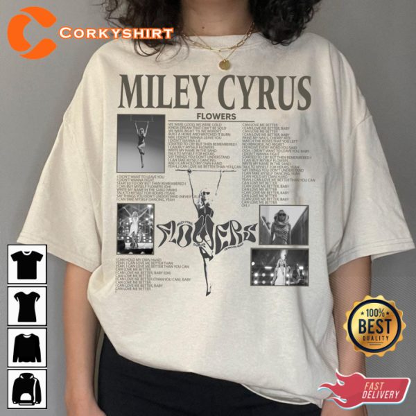 Miley Cyrus Flowers Album Tracklist I Can Buy Myself Concert Sweatshirt