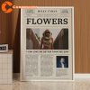 Miley Cyrus Retro Flowers Lyric Newspaper Print Wall Art Poster