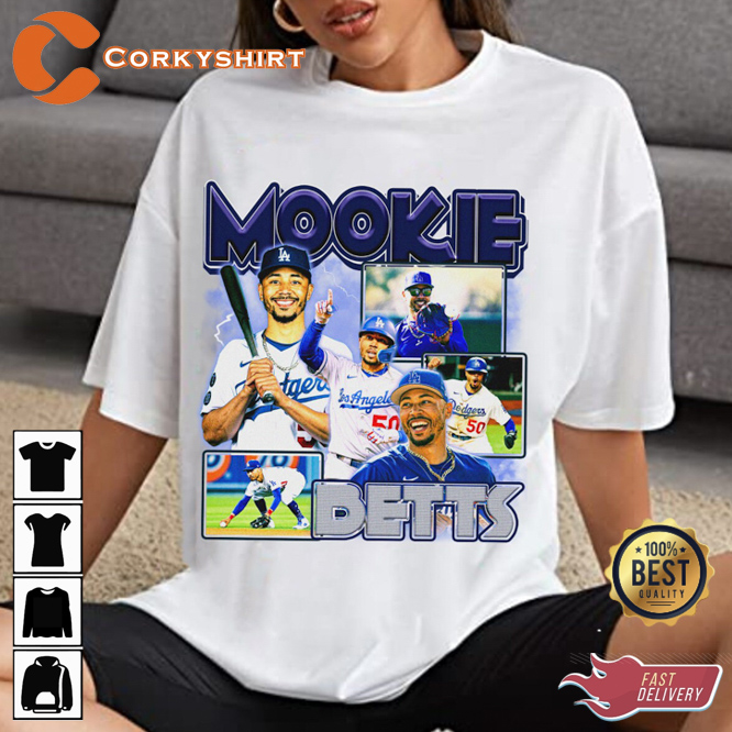 Mookie Betts Bomber Los Angeles Dodgers Baseball Sportwear T-Shirt
