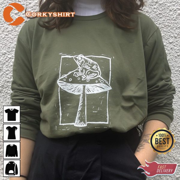 Mushroom Pond Fisher Trendy Unisex Vintage Inspired Sweatshirt