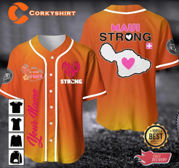 Personalized Baseball Maui Strong Jersey Shirt