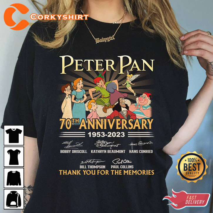 Peter Pan Neverland Tinker Bell Captain Hook 70th Anniversary T-Shirt
