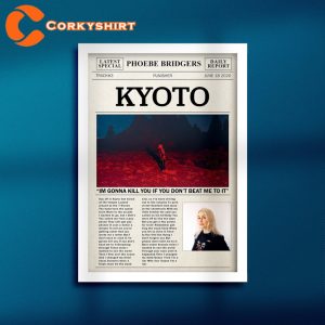 Phoebe Bridgers Kyoto Retro Punisher Newspaper Print Wall Art Poster