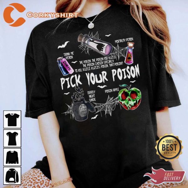 Pick Your Poison Apple Disney Halloween Horror Inspired T-Shirt