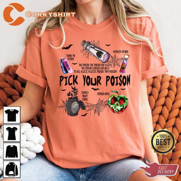 Pick Your Poison Apple Disney Halloween Horror Inspired T-Shirt