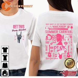 Pink Tour Get This Party Started Tee Pink Singer Summer Carnival 2024 Lovers T-Shirt