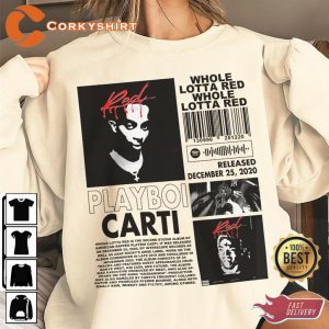 Playboi Carti Rap Whole Lotta Red Album 90s Y2k Merch Concert T-Shirt