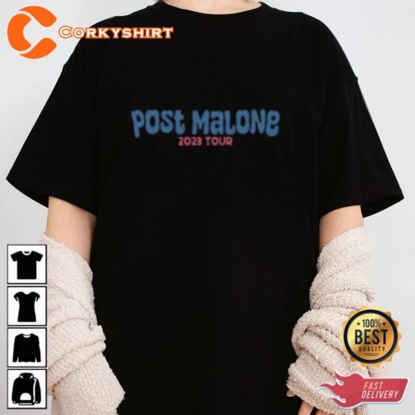 Post Malone Rockstar Hip-Hop Pop Star 2023 Tour Concert T-Shirt