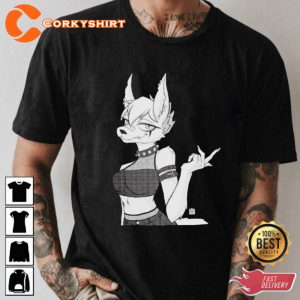 Punk Girl Jackal Best Unbiased Furry Struggles T-shirt