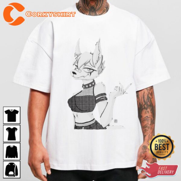 Punk Girl Jackal Best Unbiased Furry Struggles T-shirt