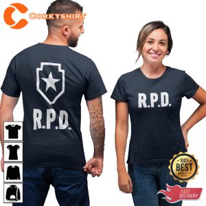 RPD Raccoon Police Station Resident Evil Gaming Double Sided T-Shirt