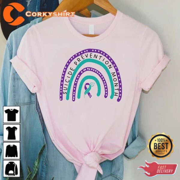 Rainbow Suicide Awareness Tee, Suicide Prevention Month Shirt