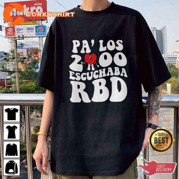 Rebelde 2000s Escuchaba Rbd 2023 Tour Bad Bunny Concert T-Shirt