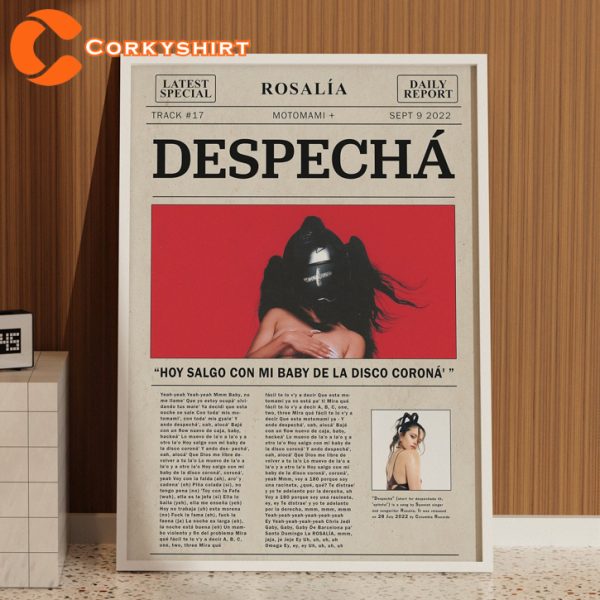 Rosalia Despecha Motomami Larosalia Newspaper Print Wall Art Poster