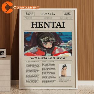 Rosalia Motomami Larosalia Ya Te Quiero Hacer Hentai Newspaper Print Wall Art Poster