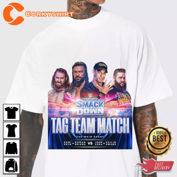SMACKDOWN WWE Tag Team Match Wrestling T-Shirt