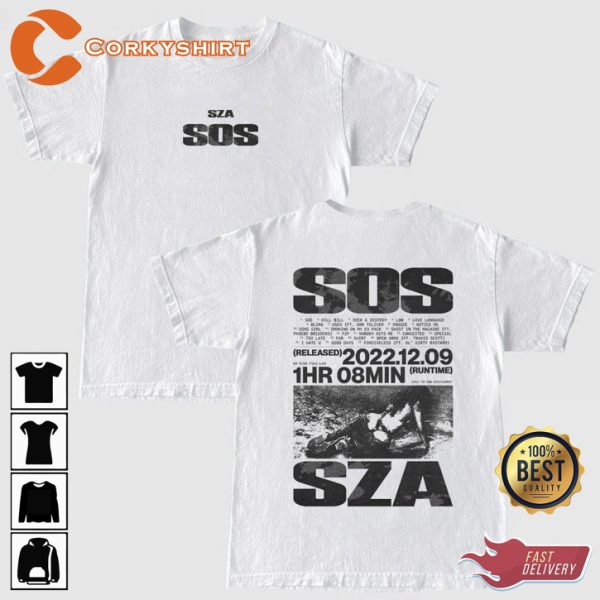 SZA Album SOS Tracklist Classic Fan Gift T-shirt