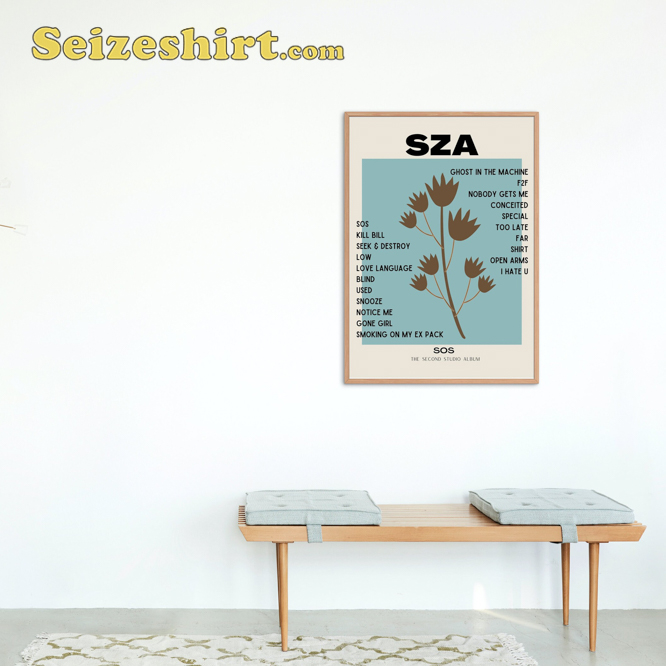 SZA Sos Album Poster Tour Art Lyric Print Wall Poster