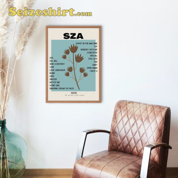 SZA Sos Album Poster Tour Art Lyric Print Wall Poster