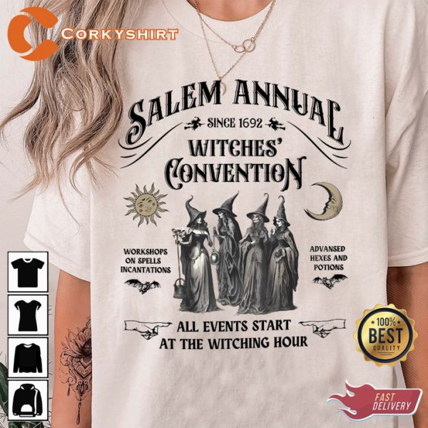 Salem Witch Convention Start Witching Halloween Horror Inspired T-Shirt