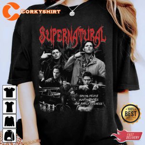 Sam Dean Saving People Hunting Things Family Business Supernatural Movie T-Shirt