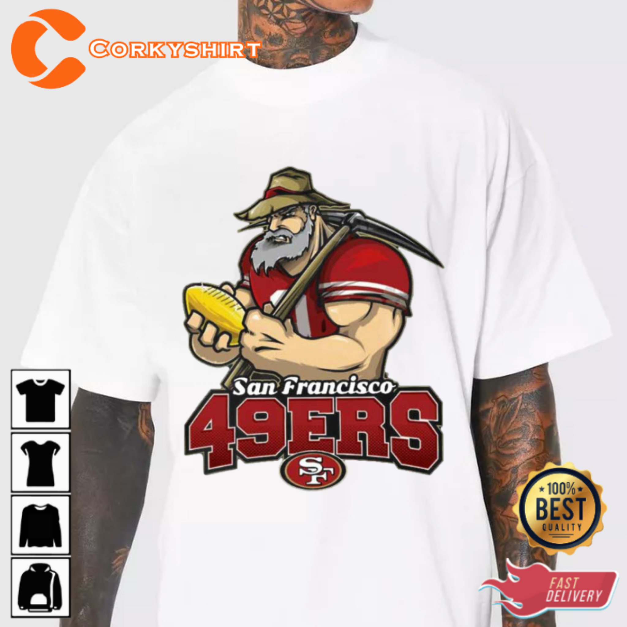 90s San Francisco 49ers Vintage 90s Miner T-shirt By Screen Stars Nfl  Football