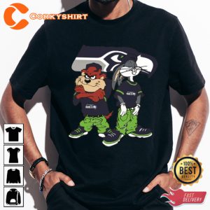 Seattle Seahawks Looney Tunes Nfl Football Enthusiast T-shirt