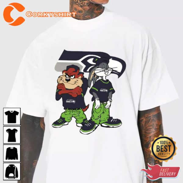 Seattle Seahawks Looney Tunes Nfl Football Enthusiast T-shirt