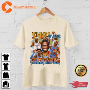Shai SGA Thunderstrike Oklahoma City Thunder Basketball Sportwear T-Shirt