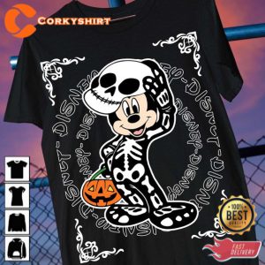 Skeleton Mickey Ghost Disney Halloween 2023 Celebrate Outfit T-Shirt