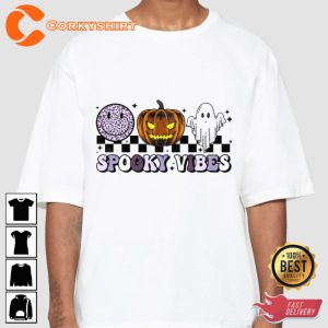Smily Face Pumpkin Ghost Holiday Celebrate Halloween Outfit Unisex T-Shirt